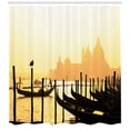 thumbnail image 3 of Ambesonne Venice Shower Curtain, Romantic City at Sunrise, 69"Wx84"L, Mustard and Black, 3 of 3