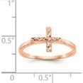 thumbnail image 5 of 14K Rose Gold Polished & D/C Cross Ring (Size 7) Made In United States k5723, 5 of 6
