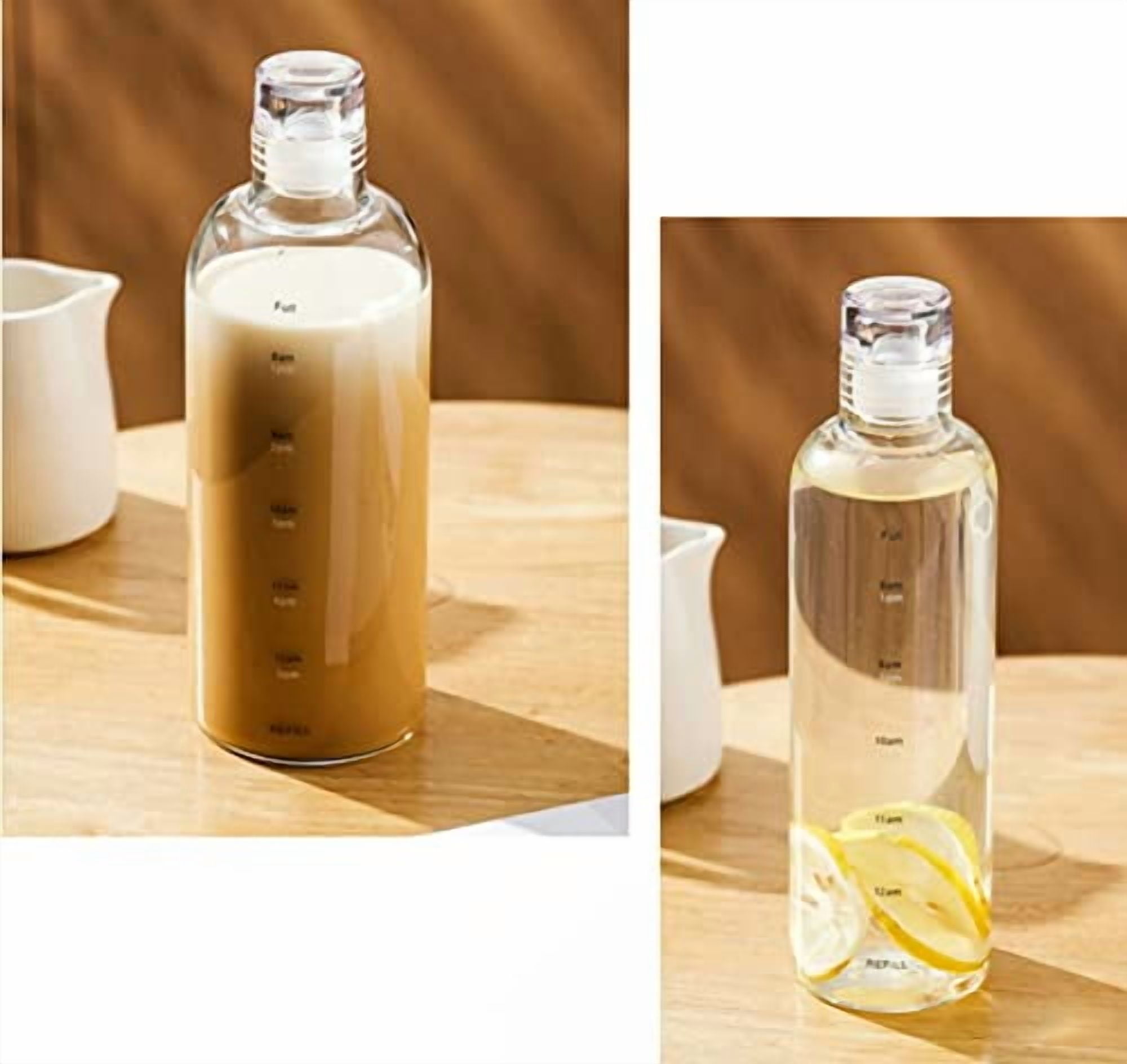Time Scale Clear Glass Water Bottle Juice Cup