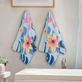 thumbnail image 4 of Cartoon Flamingos Flowers Palm Leaves Hand Towel Absorbent Bath Towels for Bathroom Sports Gym 28" x 14" Set of 2, 4 of 8