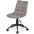 thumbnail image 1 of Simpli Home Chambers Faux Leather Adjustable Swivel Office Chair in Gray, 1 of 7