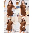 thumbnail image 3 of Ekouaer 3 Pack Maternity Shirts Short Sleeve Split Side Pregnancy Tops Casual Pregnant Tunic Blouse, 3 of 6