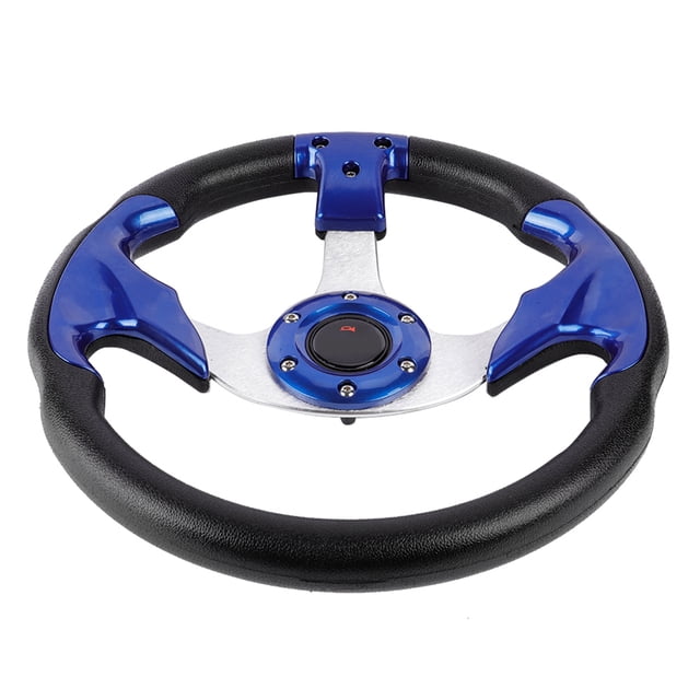 Car Steering Wheel, Akozon 13in 320mm Universal PU Leather Cover Sport Racing Drift Steering Wheel