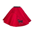 thumbnail image 6 of Hip Hop 50s Shop 1950s Adult 7 Piece Costume Set Poodle Skirt, Petticoat, Polo Shirt with Accessories (Small Red), 6 of 8