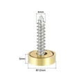 thumbnail image 2 of Uxcell Tornillos de Espejo de 12 mm Tapas Decorativas Clavos Cubierta Pulido Oro 2Pack, 2 of 5