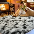 thumbnail image 6 of Wellber Shag Rugs Fluffy Tie-Dyed Area Rug for Bedroom Living Room Carpet Home Decor,5'x8',Black, 6 of 6