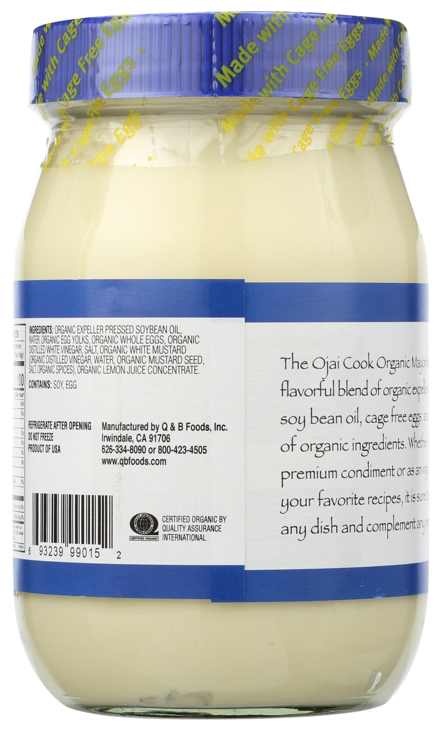 Pack of 6, The Ojai Cook Organic Mayonnaise, 16fl oz