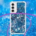 thumbnail image 4 of for Samsung Galaxy S23 FE Clear Case with Crossbody Lanyard, Glitter Sparkly Bling Quicksand with Detachable Adjustable Shoulder Neck Strap Cover Cases for Samsung S23 FE QKG Blue, 4 of 14