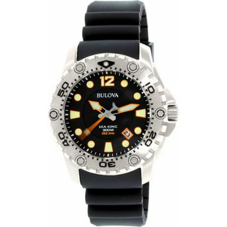 Bulova Men's 96B228 'Sea King' Black Rubber Watch