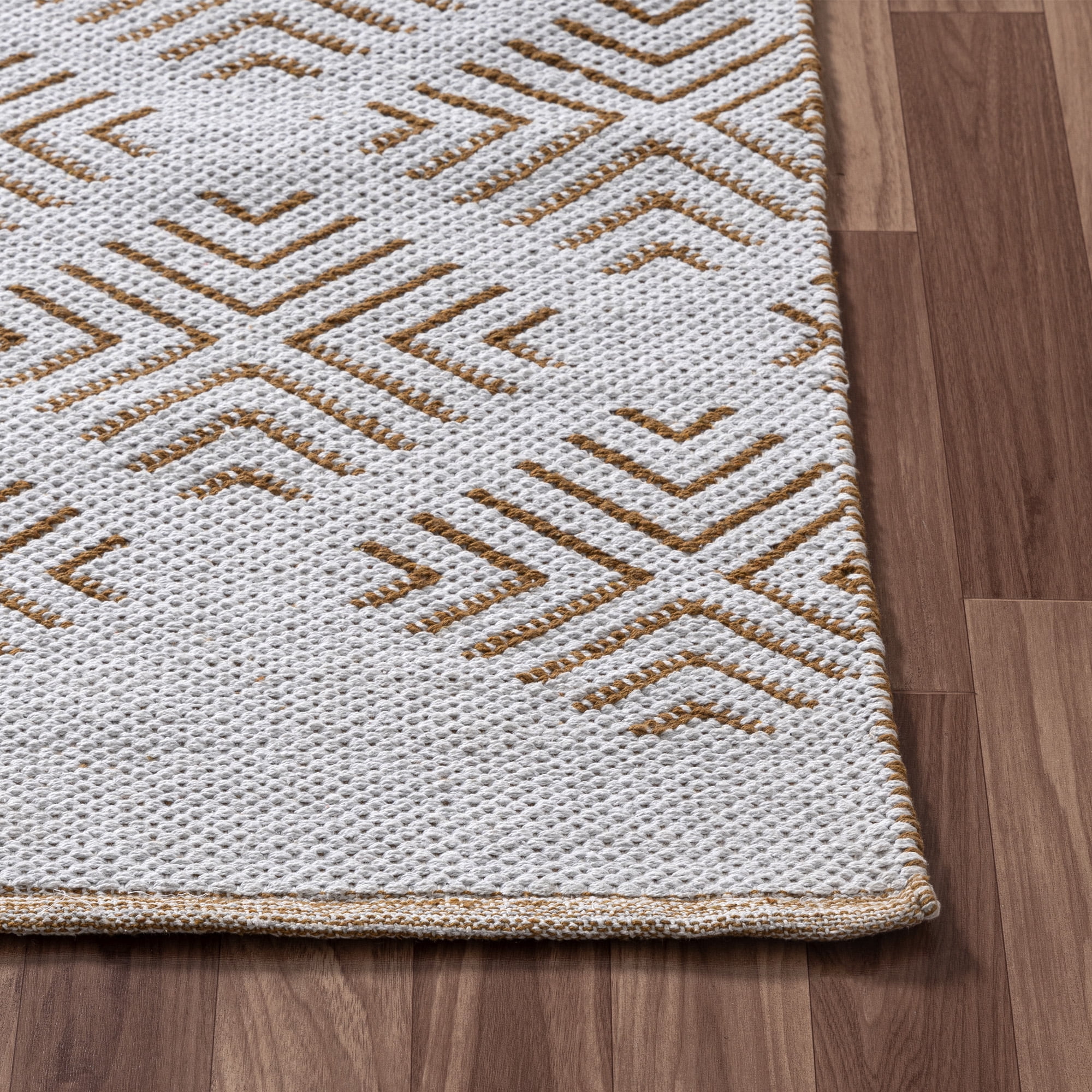 Ox Bay Qais 7'9" x 9'9" Brown/White Diamond Cotton Blend Indoor Area Rug