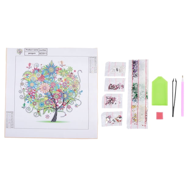 Kit de pintura de diamantes de cristal de árbol de las cuatro estaciones, bordado de forma especial DIY para decoración del hogar