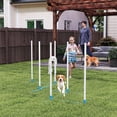 thumbnail image 2 of PawHut Adjustable Dog Agility Training Obstacle Set Blue and White, 2 of 9