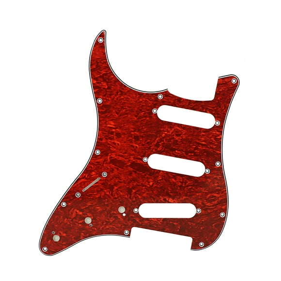 Left-Handed Stratocaster Guitar Pickguard - 3-Ply Plastic Shield with 11 Mounting Holes, Decorative and Protective - GSSS44 Model