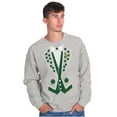 thumbnail image 4 of Irish Leprechaun Tuxedo St Pattys Tux Men's Crewneck Sweatshirt Brisco Brands X, 4 of 6