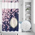 thumbnail image 3 of No Hook Shower Curtain, Cherry Blossoms Shower Curtains for Bathroom with See Through Top Window, Modern Art Moonlight Farmhouse Waterproof & Washable Bath Curtain Stand Up Stall 36"x72", 3 of 9
