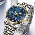thumbnail image 6 of OLEVS Watches for Men, Mens Watches Gifts for Men Chronograph Analog Quartz Luxury Casual Classic Diamond Waterproof Luminous Stainless Steel Reloj para Hombre Blue Dial, 6 of 12
