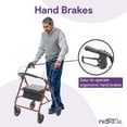 thumbnail image 5 of ProHeal Premium Foldable Lightweight Aluminum Rollator Walker with Seat – Rollator with Adjustable Height, Padded Seat, and 6 Inch Wheels, 5 of 7