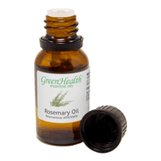 زيت روزماري الأساسي - 1 / 2 fl oz (15 ml) زجاجة زجاجية مع قطارة اليورو - 100٪ زيت أساسي نقي من GreenHealth