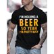 thumbnail image 1 of Camiseta de moda para hombre, informal, de poliéster con estampado de cerveza, cuello redondo, elástica, para verano, para adultos., 1 of 5
