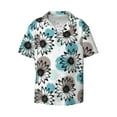thumbnail image 3 of Goofa Watercolor Sunflower Printed Men's Casual Short-sleeved Shirt,Lightweight Breathable Button-down,Summer Casual men's top,Versatile Fashion shirt-4X-Large, 3 of 7