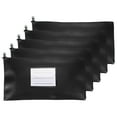thumbnail image 1 of 11x6 Inch Money Bags with Zipper, 5Pcs PU Leather Cash Deposit Bank Pouch Envelopes Check Wallet for Coin Cosmetics Invioce Bill, Black, 1 of 6
