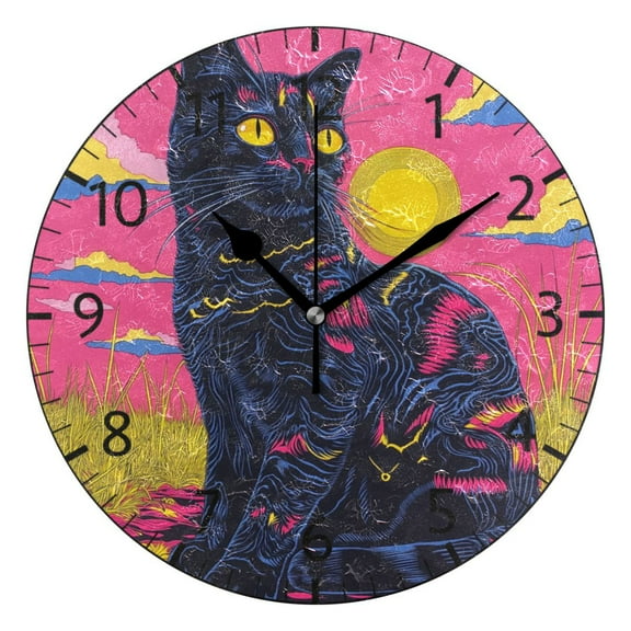 YAZAOO Decorative Wall Clock Size:25cm Neon Dreams Design Pattern Clock