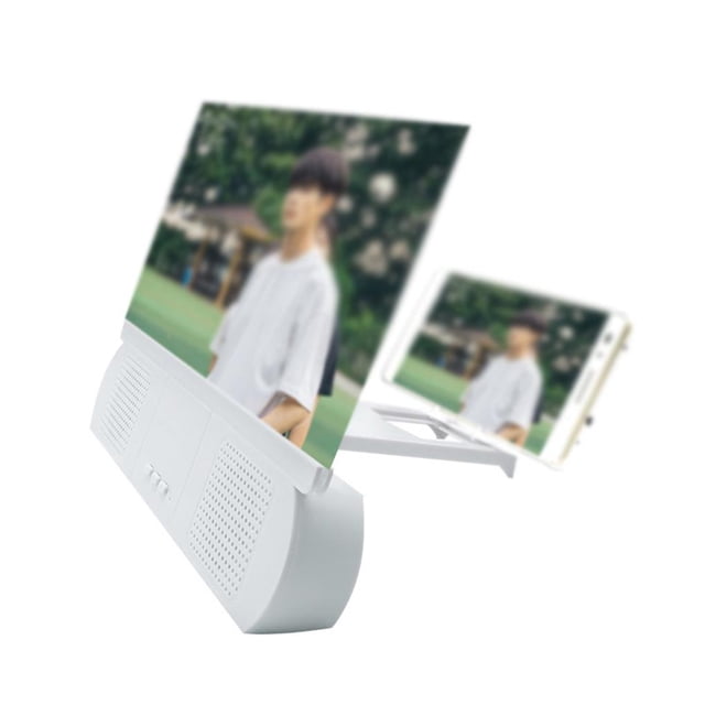 Sidaley Lupa de pantalla con altavoz Bluetooth Amplificador de películas Teléfono y Comunicación blanco