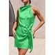 thumbnail image 4 of Vestido PRETTYGARDEN de satén sin mangas con cuello simulado y cinturón ajustable, talla pequeña, 4 of 8