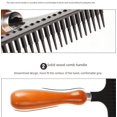 thumbnail image 3 of Artefacto para pelo de perro mediano y grande, rastrillo de madera maciza para uñas, peine de hilera, nudo abierto, peine de belleza para cabello largo, peine Mao Mei Mao, osito de peluche dorado., 3 of 6