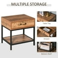 thumbnail image 4 of HOMCOM Bedside Table with Drawer Nightstand with Shelf and Metal Base, Teak, 4 of 10