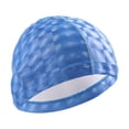 thumbnail image 2 of Tapa de natación con abrigo PU para adultos para hombres, impermeables, sin deslizamiento, mantenga el cabello seco fácil de ponerse y apagar sombrero Azul, 2 of 8