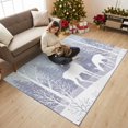 thumbnail image 2 of 3'x5' Area Rugs, Blue Purple Christmas Indoor Outdoor Area Rug for Living Room Bedroom, Xmas Elk Tree Snowflake Washable Bathroom Rugs Kitchen Floor Carpet Mats Home Decor, 2 of 8