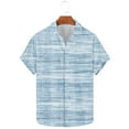 thumbnail image 4 of cllios Men's Striped Shirts Casual Short Sleeve Button Down Shirts Big and Tall Summer Beach Shirts for Men Holiday Aloha Tops, 4 of 5
