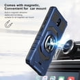 thumbnail image 5 of Compatible for Nokia C100 Case with Tempered Glass Screen Protector [Military Grade] Ring Car Magnetic Mount Kickstand Shockproof Phone Cover - Blue, 5 of 7
