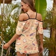 thumbnail image 3 of Read Books Pattern Women Short Sleeve Tops O-Neck Hollow Out Shoulder Strap Tees Streetwear Read More Books Read Reading Book, 3 of 4