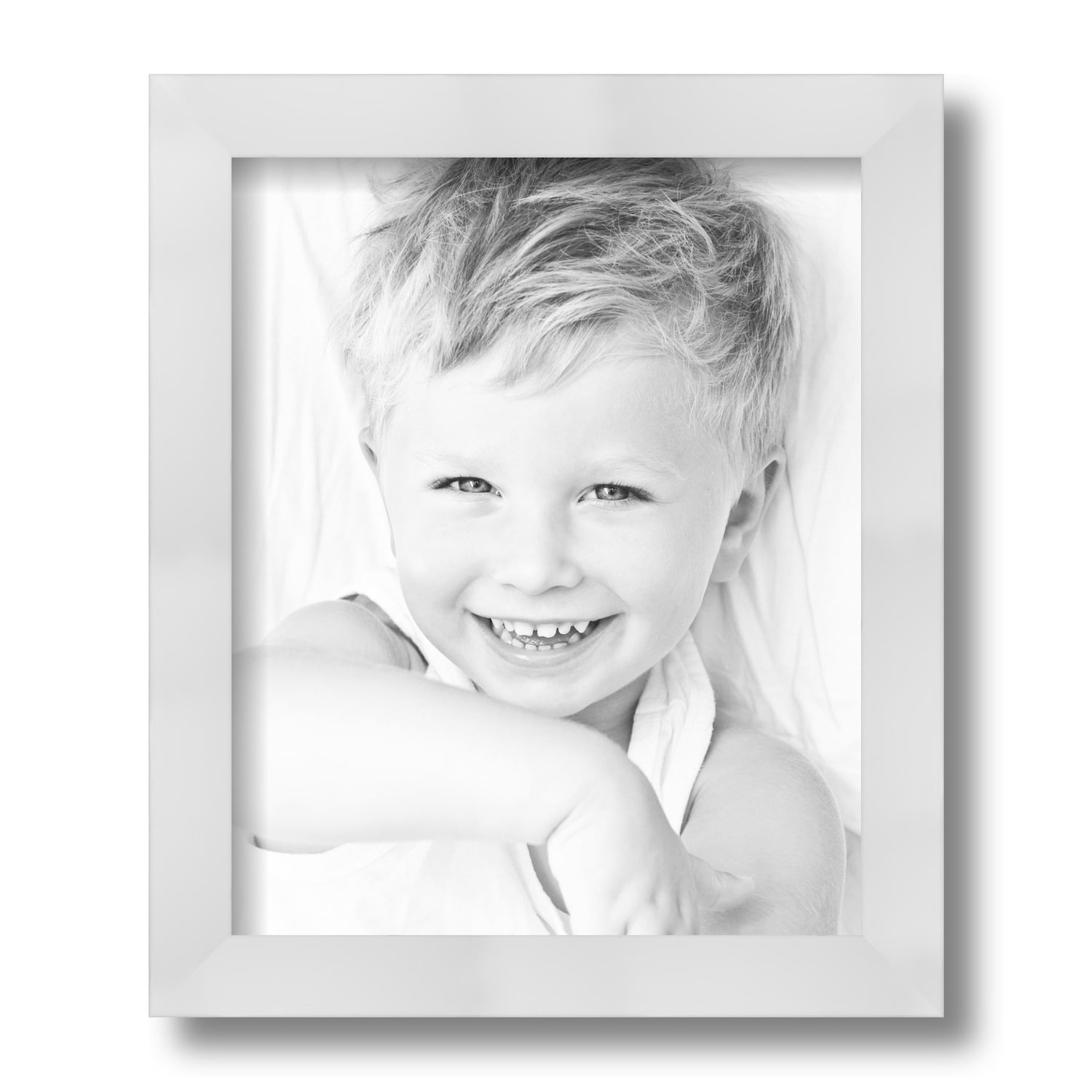 ArtToFrames 8.5x11 Inch Satin White Picture Frame, This White Wood