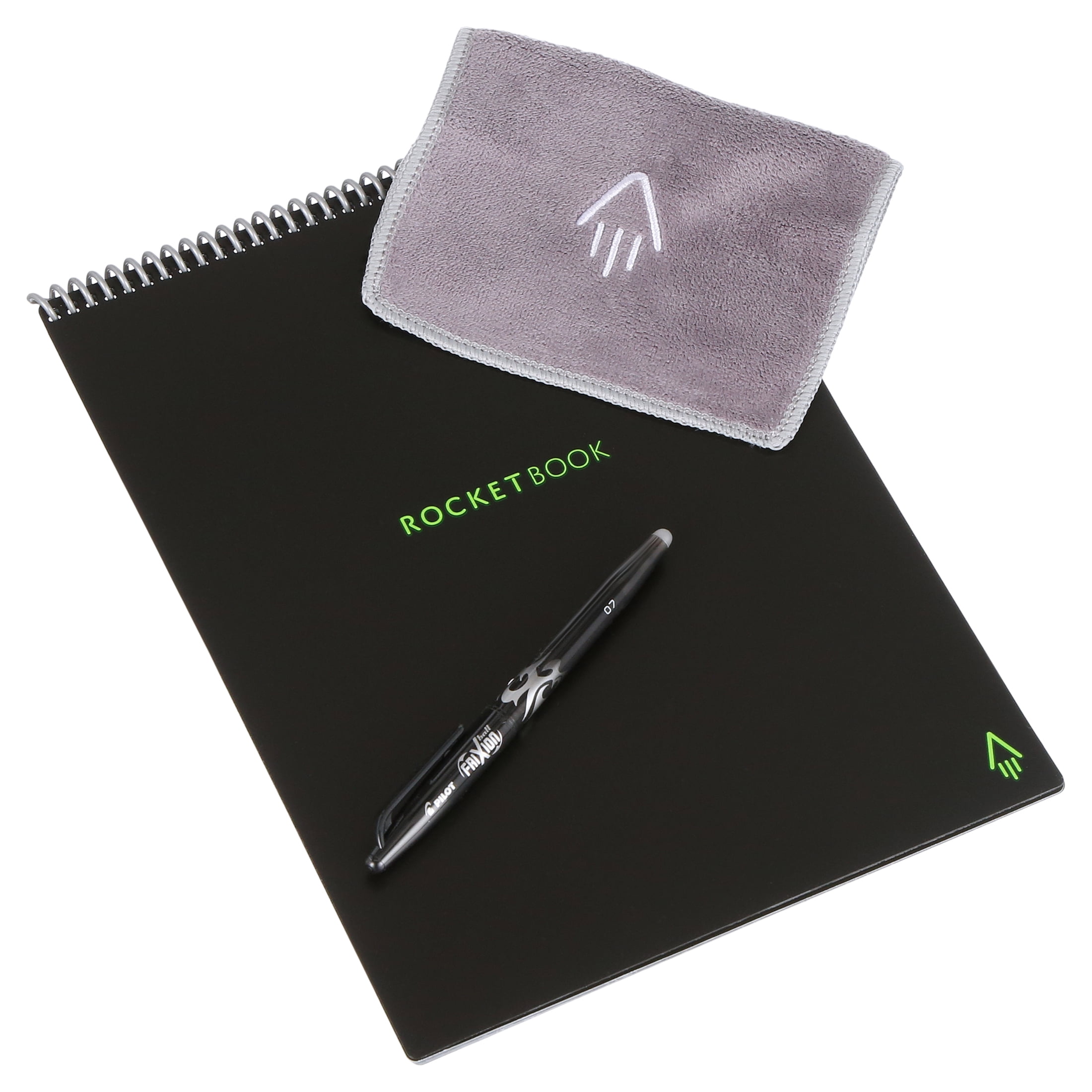 Rocketbook Smart Notebook Accessory Kit - 2 Black Capped FriXion Pens, 1  Spray Bottle, 1 Microfiber Cloth, and 1 Pen Station Scannable Notebook