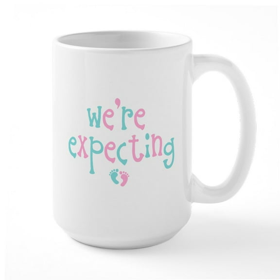 CafePress - We'Re Expecting Mugs - 15 oz Ceramic Large White Novelty Mug