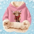 thumbnail image 2 of Big Girls Hoodies Sweatshirts Girls Lined Hoodie Cute Print Sweatshirt Warm Pullover Top Cozy Youth Outerwear Pink 11T-12T, 2 of 5