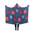 thumbnail image 1 of HATIART Hooded Throw Wrap Wildlife Seamless Pattern Wearable Hooded Blanket 40x50 Inch Comfortable Softness Robe, 1 of 3