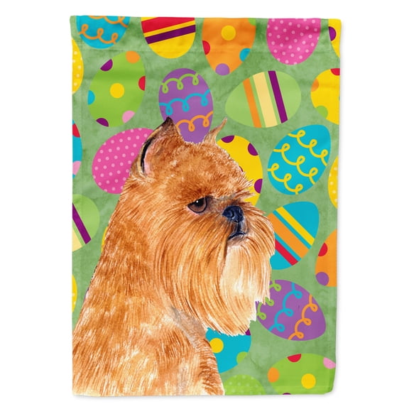 Carolines Treasures SS4839-FLAG-PARENT Brussels Griffon Easter Eggtravaganza Flag  multicolor