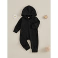 thumbnail image 3 of aturustex Baby Girls Boys Solid Basic Jumpsuit 0 3M 6M 12M 18M Infant Long Sleeve Hooded Rompers Casual Oblique Zipper Romper Hoodies Newborn Simply Daily Casual Autumn Bodysuits Clothes, 3 of 7