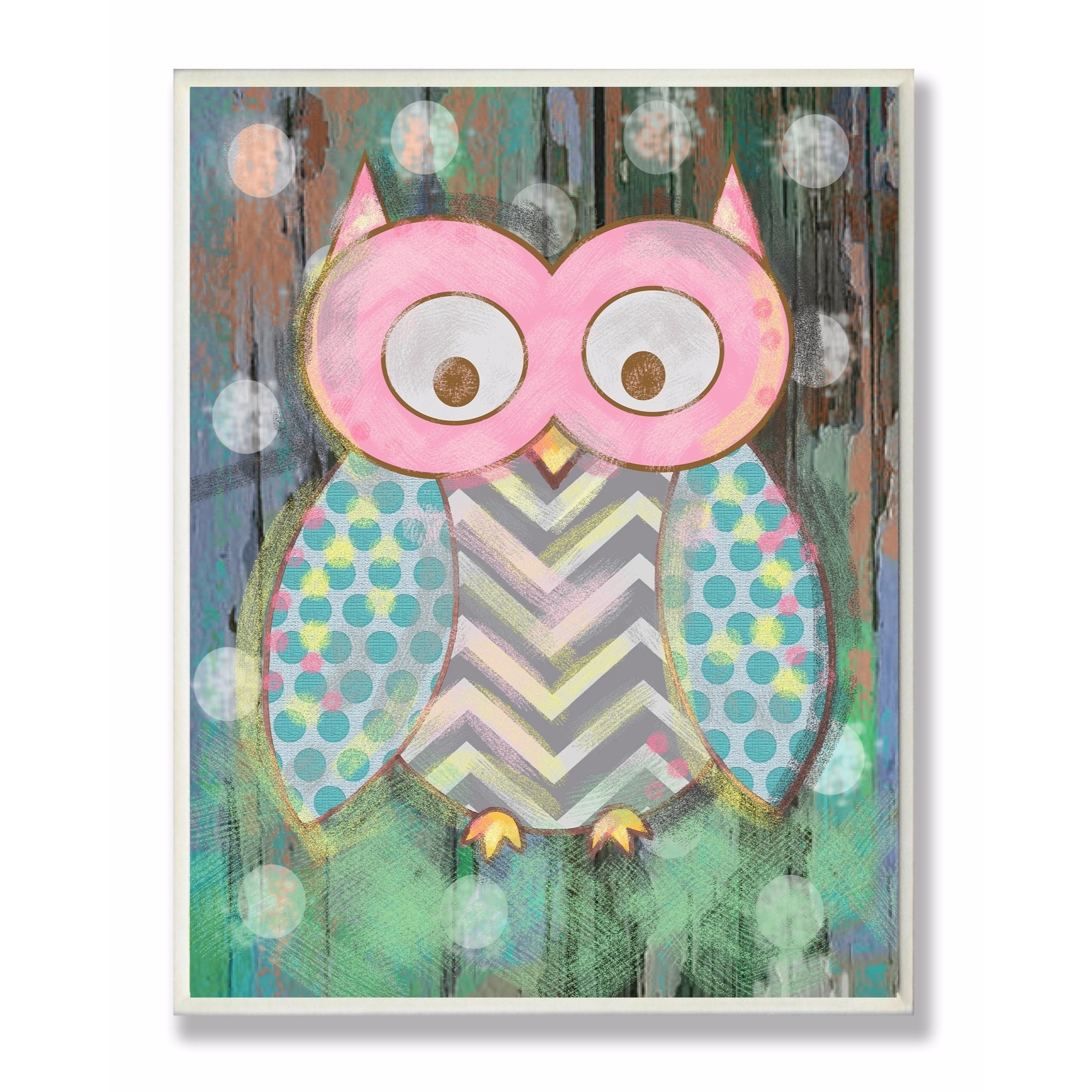 Stupell Distressed Woodland Owl Wall Art