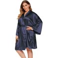 thumbnail image 1 of GFDYREE Women's Plus Size Satin Robes Plus Size Silky Kimonos Robes Sleepwear,Short, 1 of 4