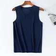 thumbnail image 5 of Men Winter Seamless Thermal Vest V-neck Sleeveless Thermal Underwear Thickened Elastic Slim Fit Bottoming Shirt Thermal Tops (Navy Blue,5XL), 5 of 7
