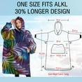 thumbnail image 4 of Oversized Wearable Blanket Hoodie,Colorful Tropical Leaf Pattern Sherpa Blanket Hoodie with Super Pockets,Super Warm Fuzzy Pullover for Women & Men, 4 of 6