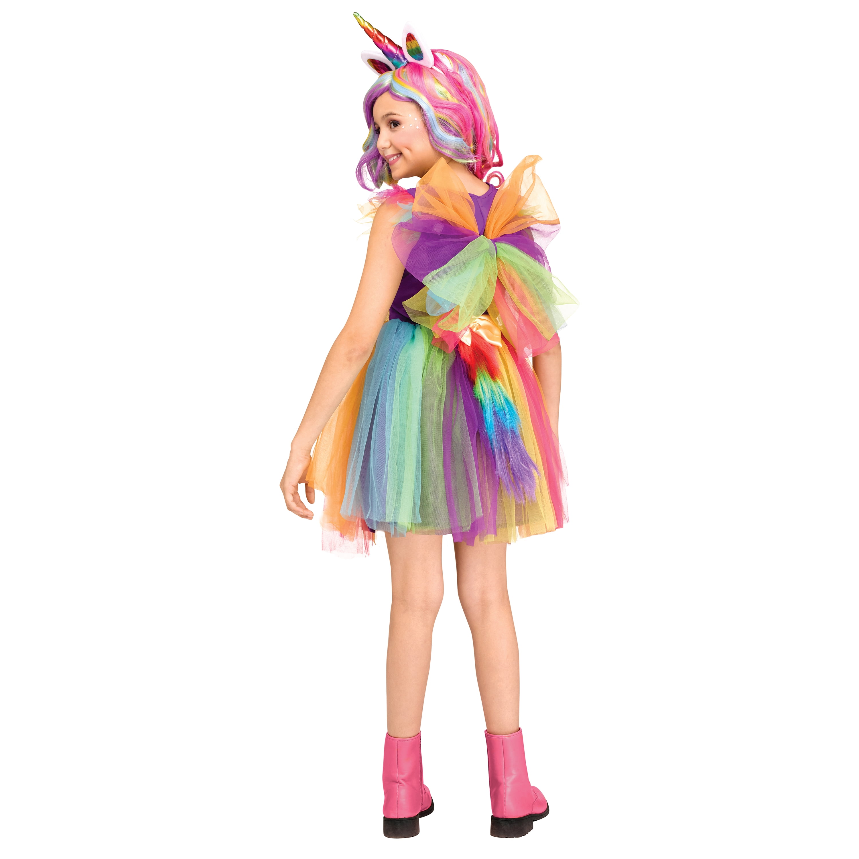 Rainbow Unicorn Halloween Costume for Children, Girls' Size L (10/12), by Way to Celebrate