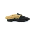 thumbnail image 2 of C. Wonder Women's Casual & Dress Shoes Faux Fur Lined Horsebit Mule, Black, Size 8, 2 of 4