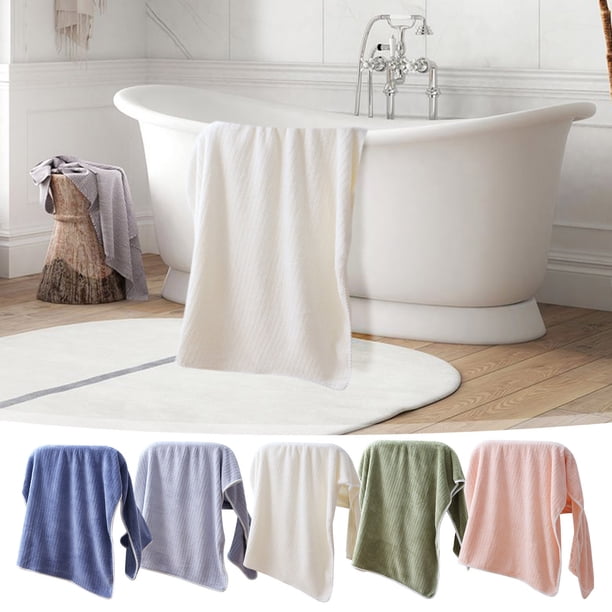 Set de toallas de terciopelo - 70x135cm Super absorbente y de secado rápido - Patrón de rayas extra grueso para adultos, playa, gimnasio y spa