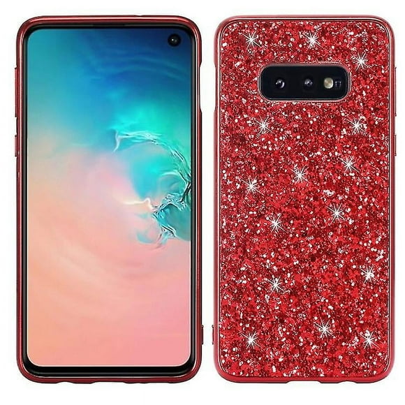 Funda protectora de TPU con purpurina y polvo a prueba de golpes para Galaxy S10+ (negra)